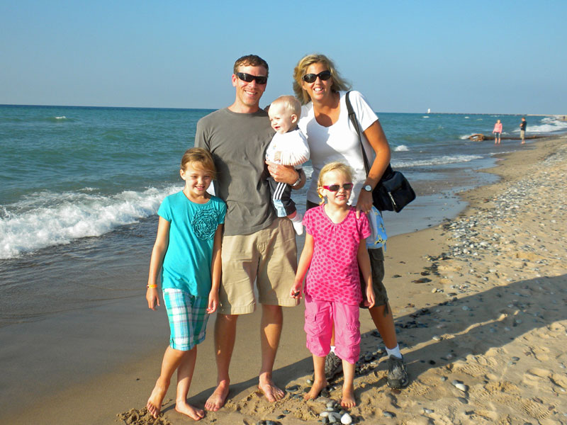 family picture at woodland park beach in Grand Marais MI